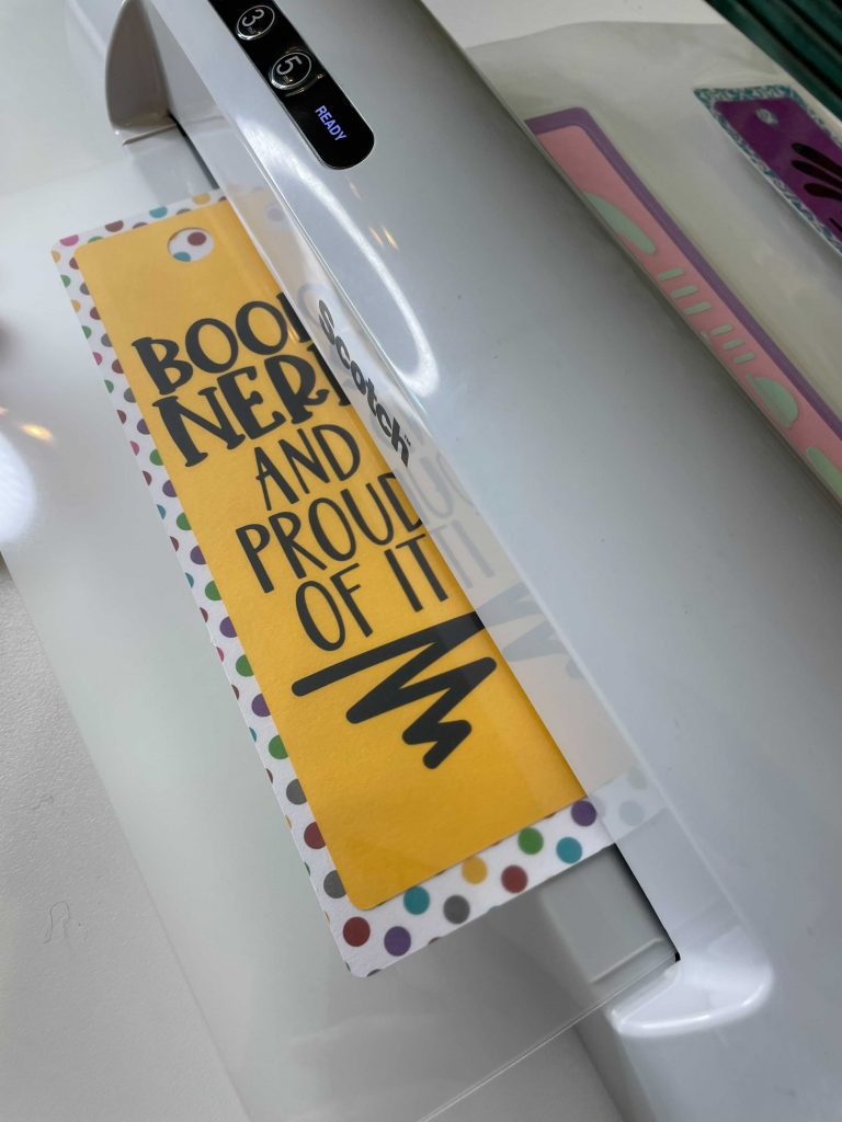 laminate homemade bookmark